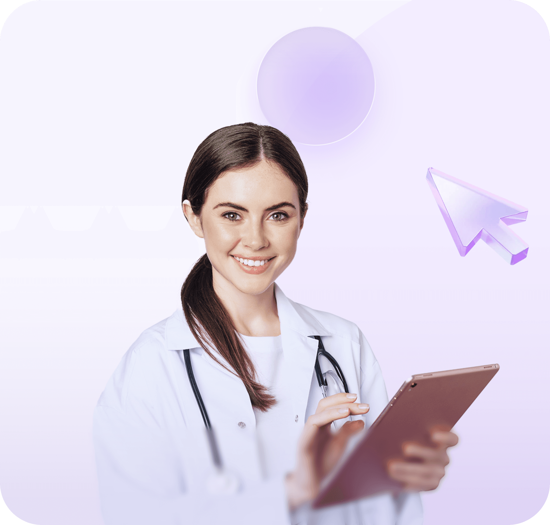 Healthcare professional using tablet
